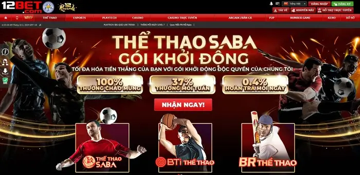 12bet cung cấp tỷ lệ kèo Châu Á ngon ăn, khuyến mãi khủng